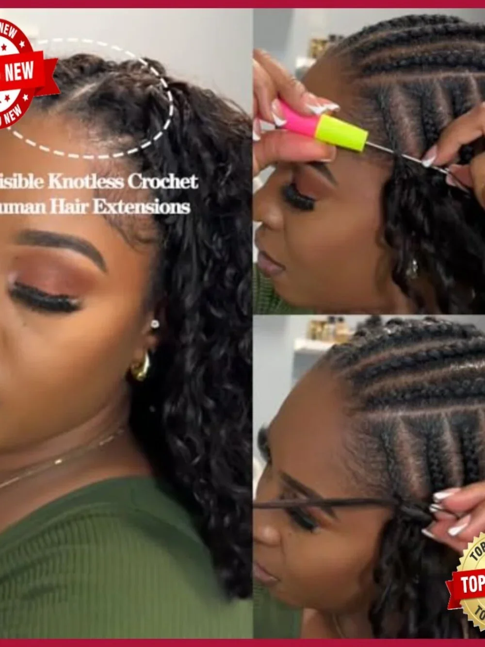 Deep Wave Crochet Human Hair Extensions 14in 60g Pre-Separated Feather Line